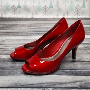 Alex Marie Peep Toe Red Heels - 7M